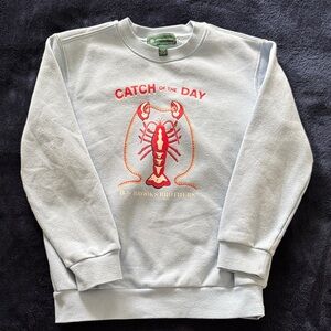 Brooks Brothers Light Gray Lobster Crewneck Sweater